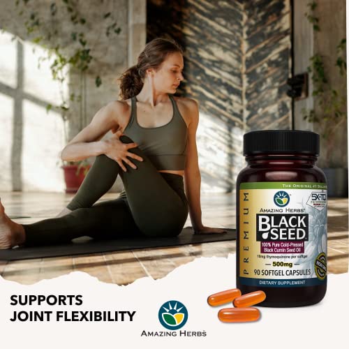 Amazing Herbs Premium Black Seed Oil Capsules - Cold Pressed Nigella Sativa Aids Amazing Herbs uk supplements