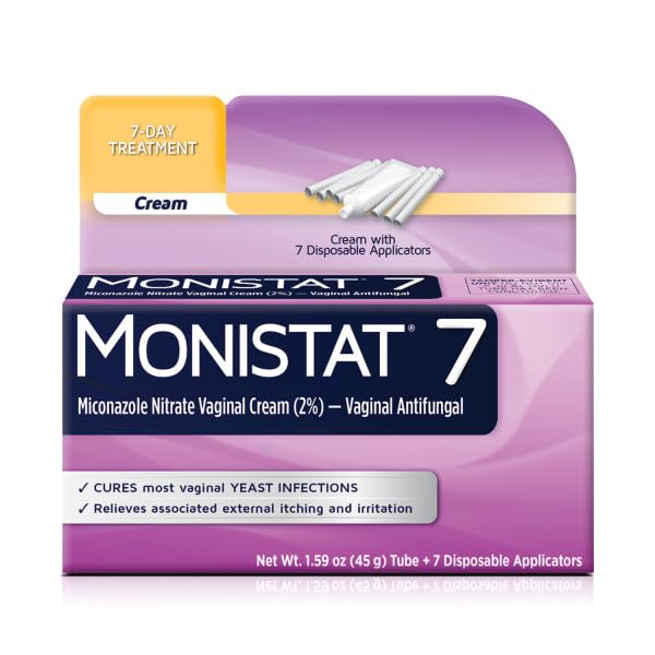 Monistat 7 Vaginal Cream with Tube Plus 7 Disposable Applicators, Anti-Fungal, For Most Vaginal Yeast Monistat uk supplements