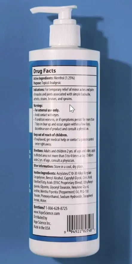 ACTIVE AGAIN Hope Science Cream, 16oz | for Joint Health, Pain Relief, and Mobility, Muscle, Back, Knee, Shoulder | Fast Acting | Made in USA ACTIVE AGAIN uk supplements