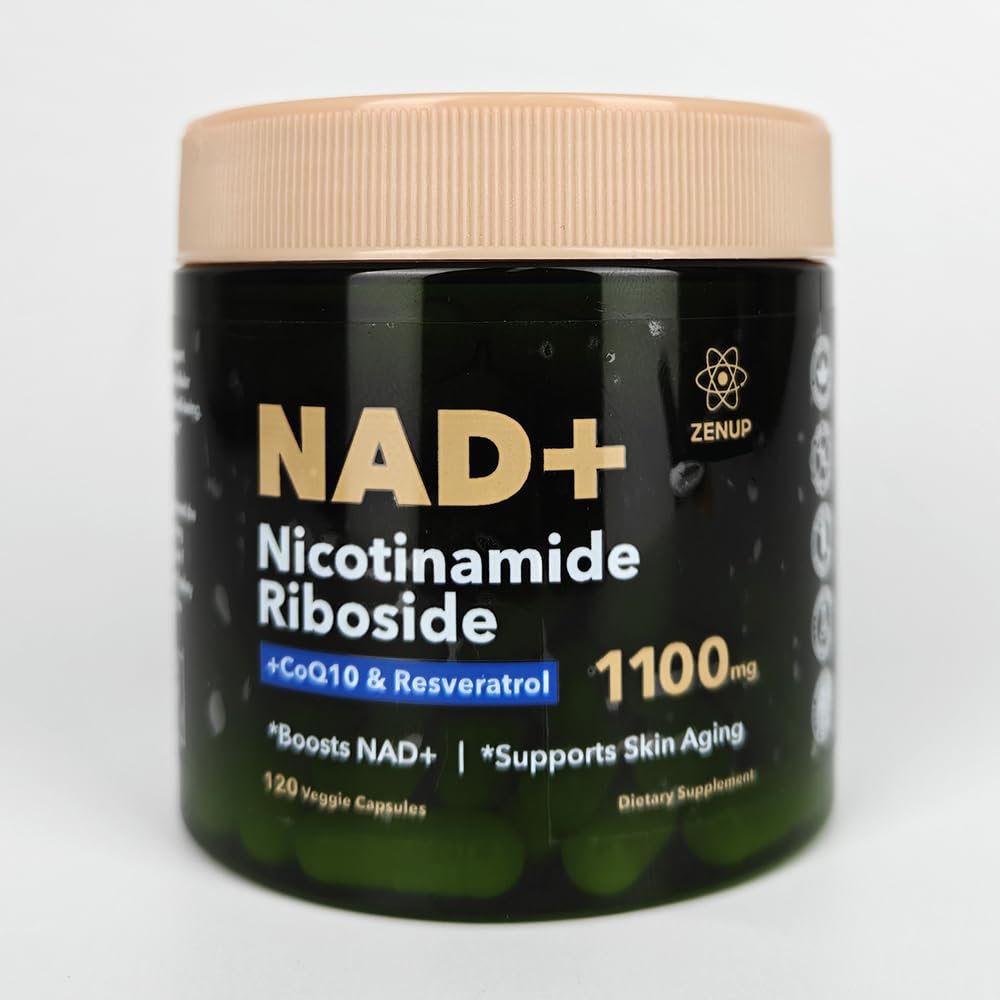 ZenUP NAD+ Supplement | 1100mg Liposomal Nicotinamide Riboside with Resveratrol & Quercetin | Anti-Aging, Cellular Energy, Mental Focus | 120 Caps ZenUP uk supplements