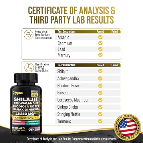 Zoyava Shilajit Pure Himalayan 9000MG,Energy Booster Ashwagandha 2000MG Zoyava uk supplements