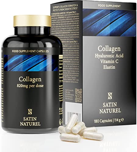Collagen Capsules 820mg - 180 High Strength Capsules (3 Months Supply) SatinNaturel uk supplements