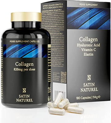 Collagen Capsules 820mg - 180 High Strength Capsules (3 Months Supply) SatinNaturel uk supplements