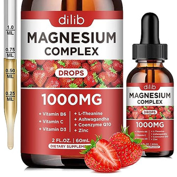 Triple Magnesium Complex Supplement, Magnesium Glycinate, Blend, Citrate Liquid Drops dilib uk supplements