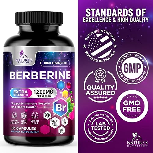 Berberine Supplement 1200mg per Serving - High Absorption Heart Health Support Nature's Nutrition uk supplements