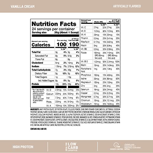 SlimFast Meal Replacement Smoothie Mix, 24 Servings, High Protein, Vanilla Cream, 20g SlimFast uk supplements