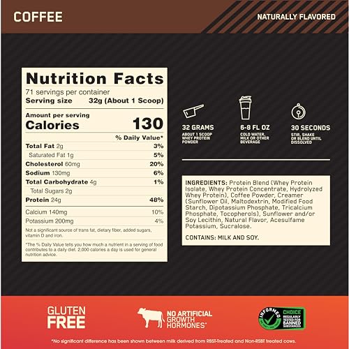 Optimum Nutrition Gold Standard 100% Whey Protein Powder, Coffee, 5 Pound Optimum Nutrition uk supplements