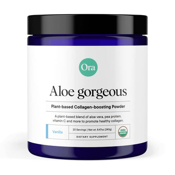 Ora Organic Vegan Collagen-Boosting Powder for Women and Men - Hair, Skin, & Nails Support - Bamboo Silica, Plant-Based Protein, Organic Vitamin C, Aloe Vera - Vanilla Flavor, 20 Servings Ora Organic uk supplements