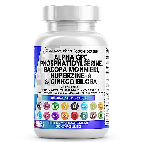 Alpha GPC Choline 300mg Phosphatidylserine 3000mg Bacopa Monnieri Clean Nutraceuticals uk supplements