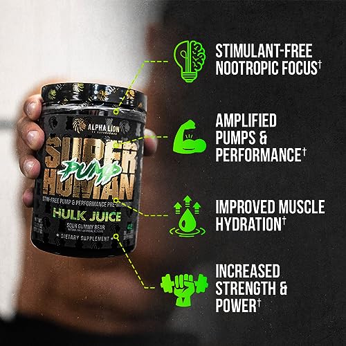 ALPHA LION Superhuman Pump Pre Workout Powder, Nootropic Caffeine & Stim Free ALPHA LION uk supplements