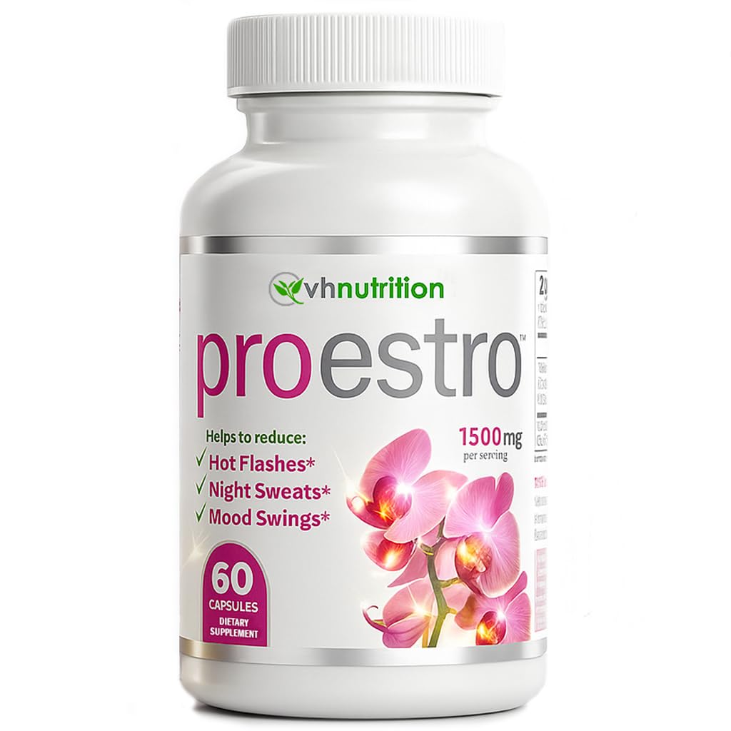 VH Nutrition PROESTRO | Estrogen Support* Supplement for Women | Extra Strength Hormone Balance* for Her | 60 Capsules in Easy to Swallow Pills VH Nutrition uk supplements