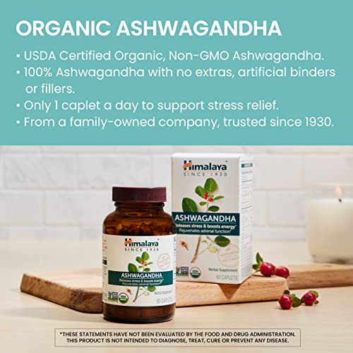 Himalaya Organic Ashwagandha, 60 Day Supply, Herbal Supplement for Stress Relief Himalaya uk supplements