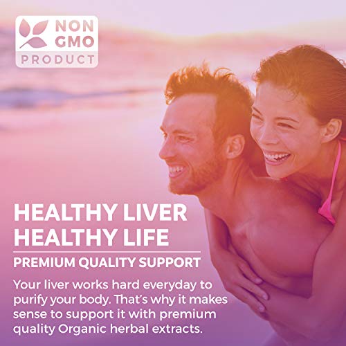 Organic Liver Cleanse Detox & Repair (Vegan, Non-GMO) Milk Thistle Extract (80% Silymarin) PURE CO uk supplements