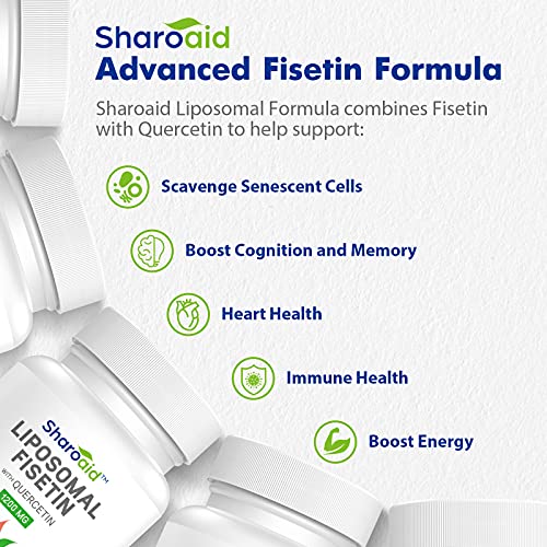 Sharoaid Liposomal Fisetin with Quercetin Supplements 1200 mg per Serving,High Absorpti Sharoaid uk supplements