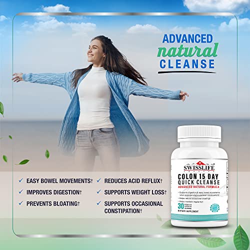 SWISSLIFE FOREVER Colon 15 Day Quick Cleanse, Advanced Gut Cleanse Detox, Improves SWISSLIFE FOREVER uk supplements