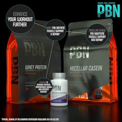 PBN - Premium Body Nutrition Micellar Casein Strawberry 1kg Pouch Premium Body Nutrition uk supplements