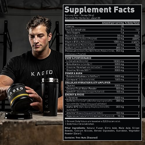 Kaged High Stimulant Pre Workout Powder | Fruit Punch | Pre-Kaged Elite | L-Citrulline Kaged uk supplements