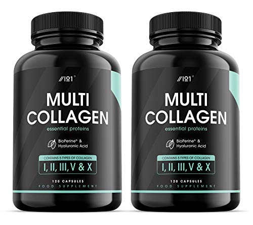 Multi Collagen Protein Capsules - Types I, II, III, V & X - Wild Caught Marine, Grass Fed Bovine, Eggshell & Free-Range Chicken Collagen Powder Revive Naturals uk supplements