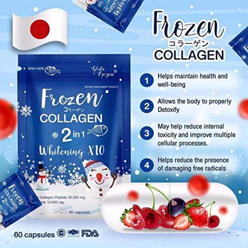 Frozen Collagen 2 in 1 Premium Collagen Peptide & Glutathione, 60 Capsules Frozen Collagen uk supplements