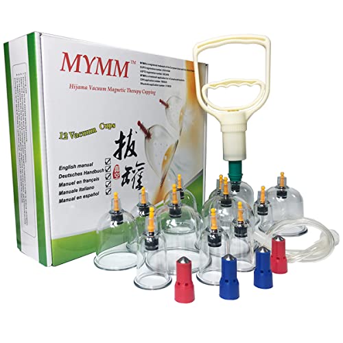 MYMM 12 Cupping Cups Sets Biomagnetic Traditional Professional Chinese Therapy Massage MYMM uk supplements