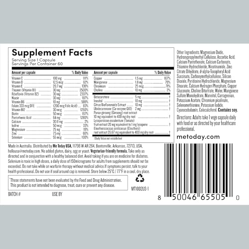 me today Multivitamin for Men, Mineral Supplements with 27 Vitamins, Minerals and Herbs, Including D, C, A, B, Biotin and Zinc, Vegetarian | General Health Supplements | 60 Capsules me today uk supplements