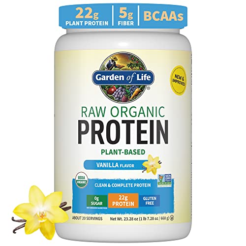 Garden of Life Organic Vegan Vanilla Protein Powder 22g Complete Plant Based Raw Protein Garden of Life uk supplements
