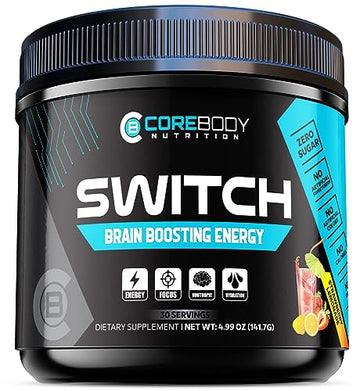 Switch, Brain Boosting Nootropic Energy Supplement, Increase Mental Focus & Cognitive CoreBody Nutrition uk supplements