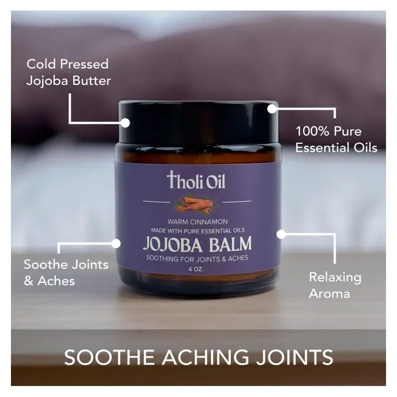 tHOli Plantar Fasciitis Relief Balm – Jojoba Cream with Cinnamon, Cassia, Spikenard & Hyssop – Soothes Heels, Supports Joints & Skin Repair (1oz) Tholi Oil uk supplements