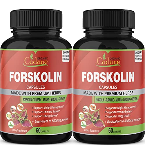 2 Packs Organic Forskolin Supplements Capsules 5000mg with Turmeric, Arjuna, Garcinia Cambogia Organic Cadane uk supplements