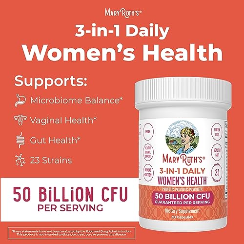 MaryRuth's 3-in-1 Daily Health Probiotics for Women | Clinically Tested | Hormone Support MaryRuth Organics uk supplements