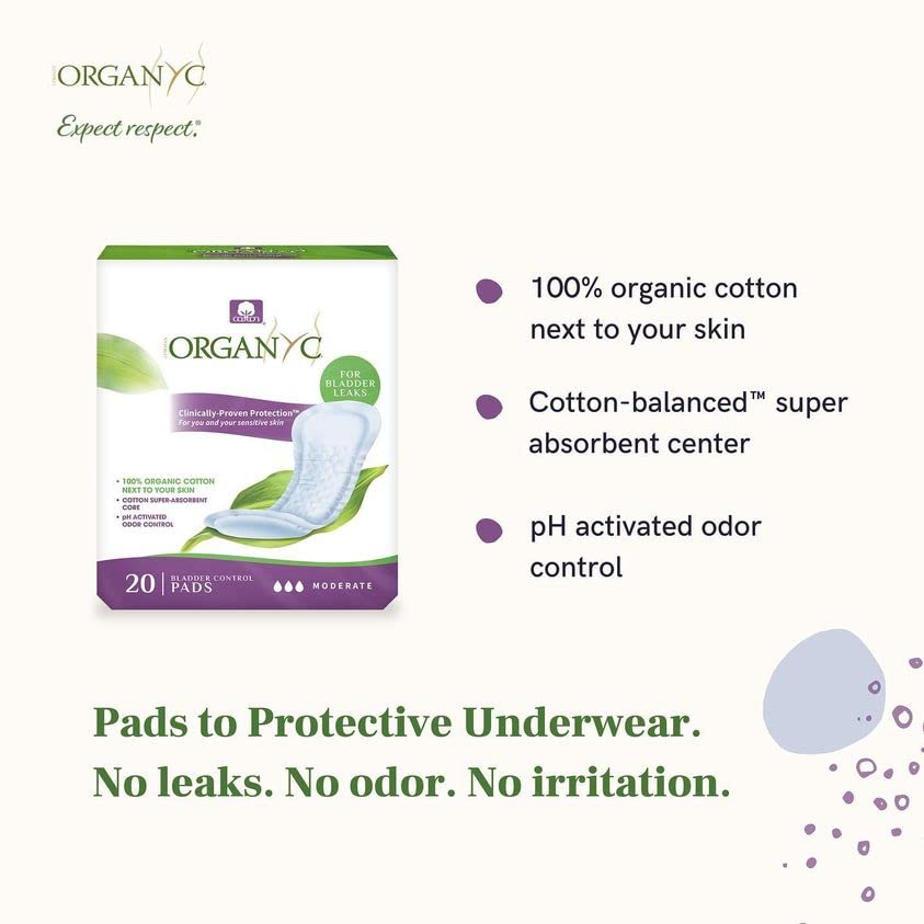 Organyc 100% Organic Cotton Light Incontinence Liners for Bladder Leakage Control Organyc uk supplements