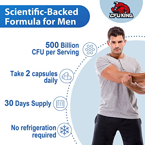Probiotics for Men, 500 Billion CFU + 12 Strains Men's Probiotic with Turmeric Cranberry CFUKING uk supplements