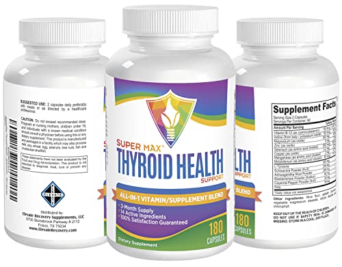 3-Month Thyroid Support Supplement (All-in-1 Formula) with 14 Active Ingredients Elevate Recovery Supplements uk supplements
