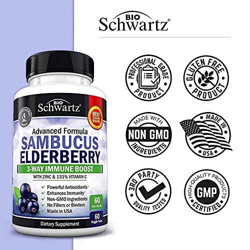 Elderberry with Zinc and Vitamin C for Adults - Immune Support Vitamins BioSchwartz uk supplements