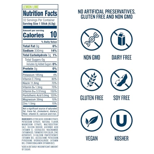 DripDrop Hydration - Zero Sugar Electrolyte Powder Packets Keto - Lemon Lime - 32 Count DripDrop uk supplements