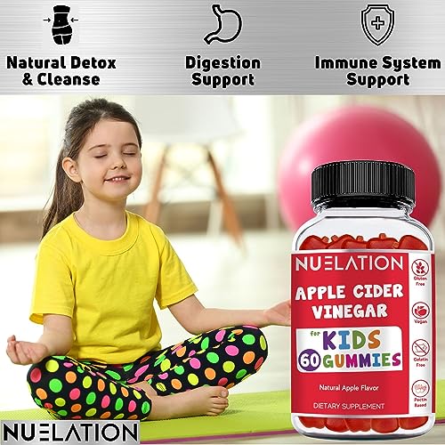 NUELATION Apple Cider Vinegar Gummies for Kids, 60 Servings. Gluten Free, Vegan and Gelatin NUELATION uk supplements