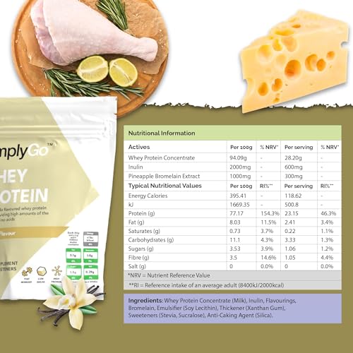 SimplyGo Whey Protein Powder | 900g | Simply Add 30g to Water, Juice or Shakes Simply Supplements uk supplements