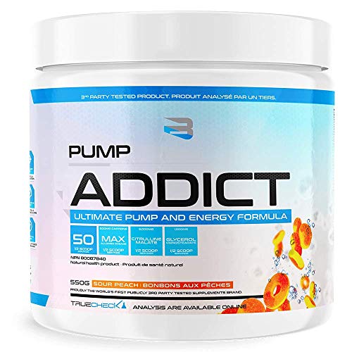 BELIEVE Pump Addict Ultimate Pre-Workout and Energy Formula Sour Peach, 550 g Believe uk supplements
