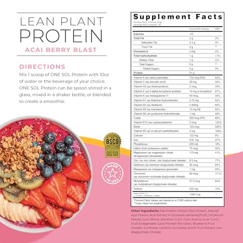One Sol Protein Powder, Lean & Low Carb, No Bloating, Gluten Free, Lactose-Free One Sol uk supplements