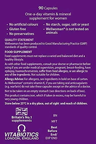Vitabiotics Wellwoman Wellwoman 90 Tablets Wellwoman uk supplements