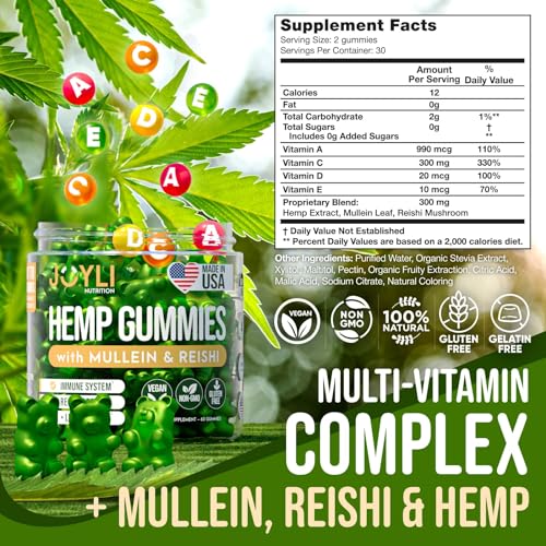 JOYLI Hemp Gummies - Natural Lung Cleanse with Mullein Leaf & Reishi JOYLI Nutrition uk supplements