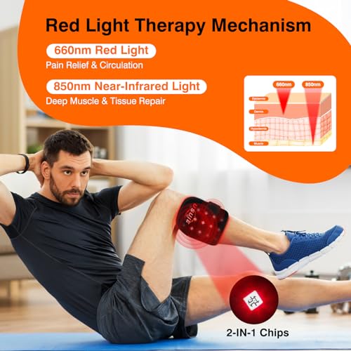 Cordless Red Light Therapy for Knee, Infrared Light Therapy Devices for Knee Pain Relief, Meniscus Injury agiogio uk supplements
