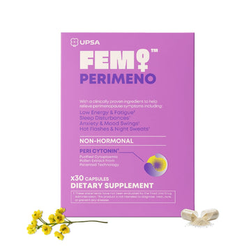 Upsa FEM Perimeno Perimenopause Supplements for Women - Non-Hormonal Pre-Menopause Support for Hot Flashes, Night Sweats, Mood, Sleep & Low Energy - 30 Capsules Upsa uk supplements