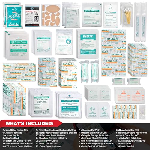 General Medi 160 Piece First Aid Kit Bag Refill Kit - Includes Eyewash, Instant Cold Pack General Medi uk supplements