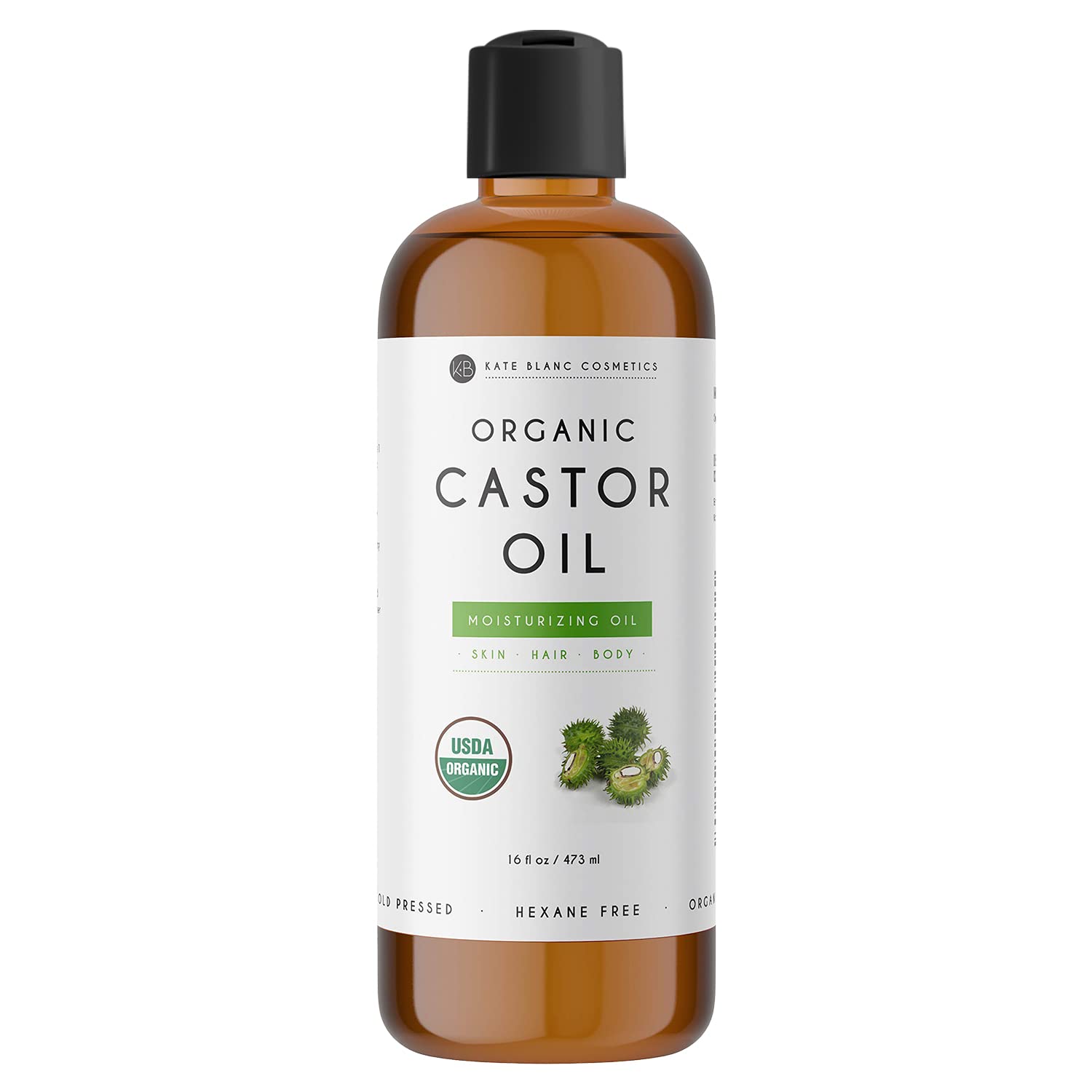 Kate Blanc Cosmetics Castor Oil 16oz - USDA Certified Organic. Cold-Pressed, 100% Pure Kate Blanc Cosmetics uk supplements