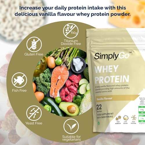 SimplyGo Whey Protein Powder | 900g | Simply Add 30g to Water, Juice or Shakes Simply Supplements uk supplements