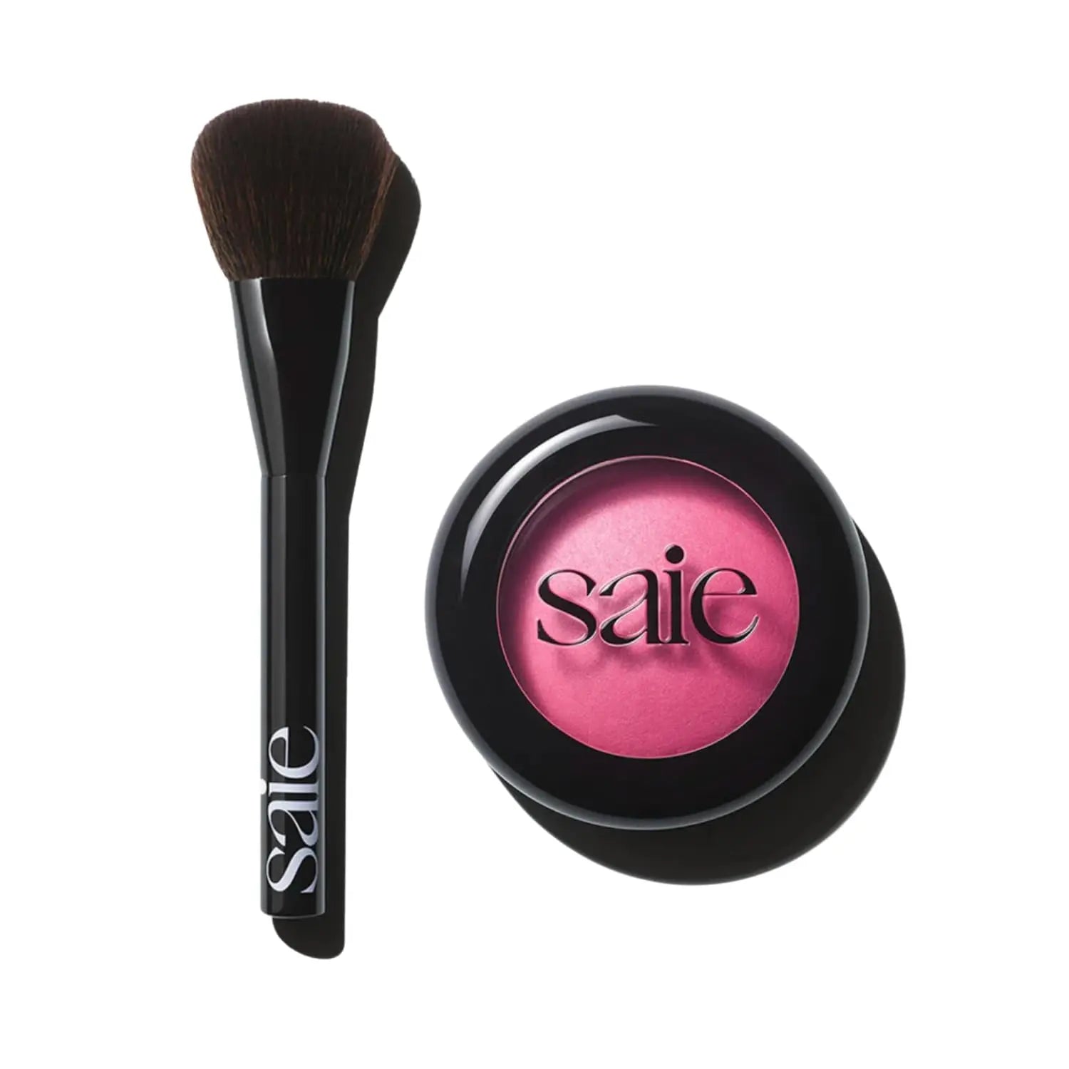 Saie Blush & Brush Duo - SuperSuede Baked Blush in Amore (.01 oz) & Powder Blush Brush - Talc-Free, Moisturizing Blush with Vegan, Fluffy Brush for Seamless Application Saie uk supplements