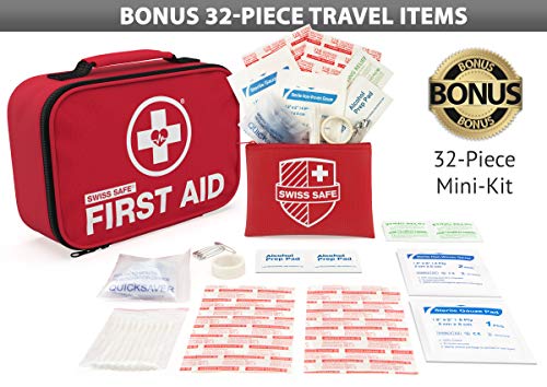Swiss Safe 2-in-1 First Aid Kit (120 Piece) + Bonus 32-Piece Mini Kit Swiss Safe uk supplements